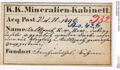Etiketten zu Calcit (NHMW-MIN-As428)